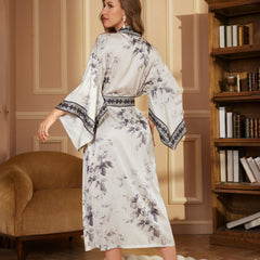 Women Printed Satin Silk Kimono Robes